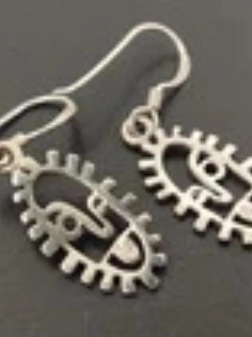 Vintage Sterling Silver Abstract Picasso Face Dangle Earrings